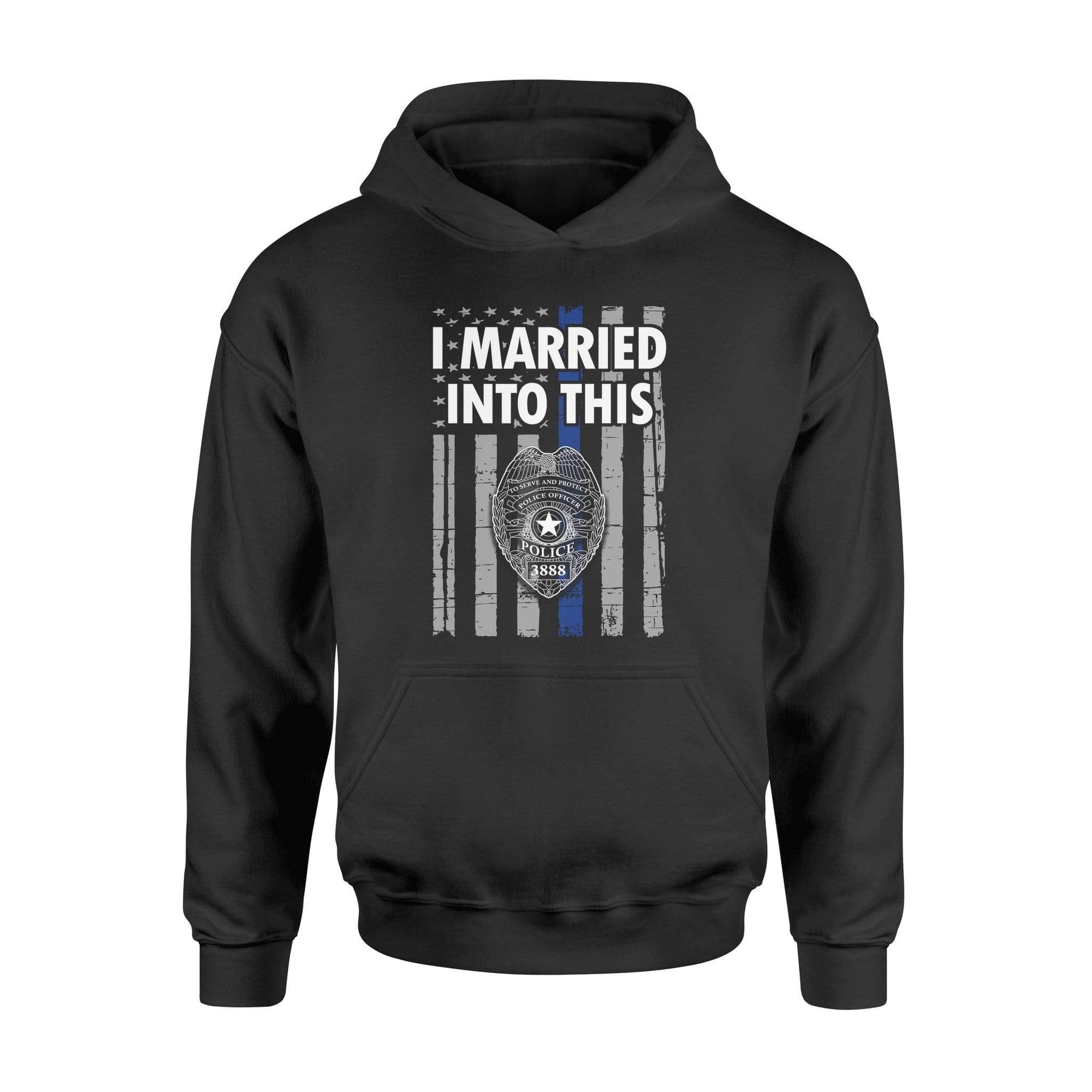 Apparel S / Black Personalized Shirt - Married Into This - Badge Number - DSAPP