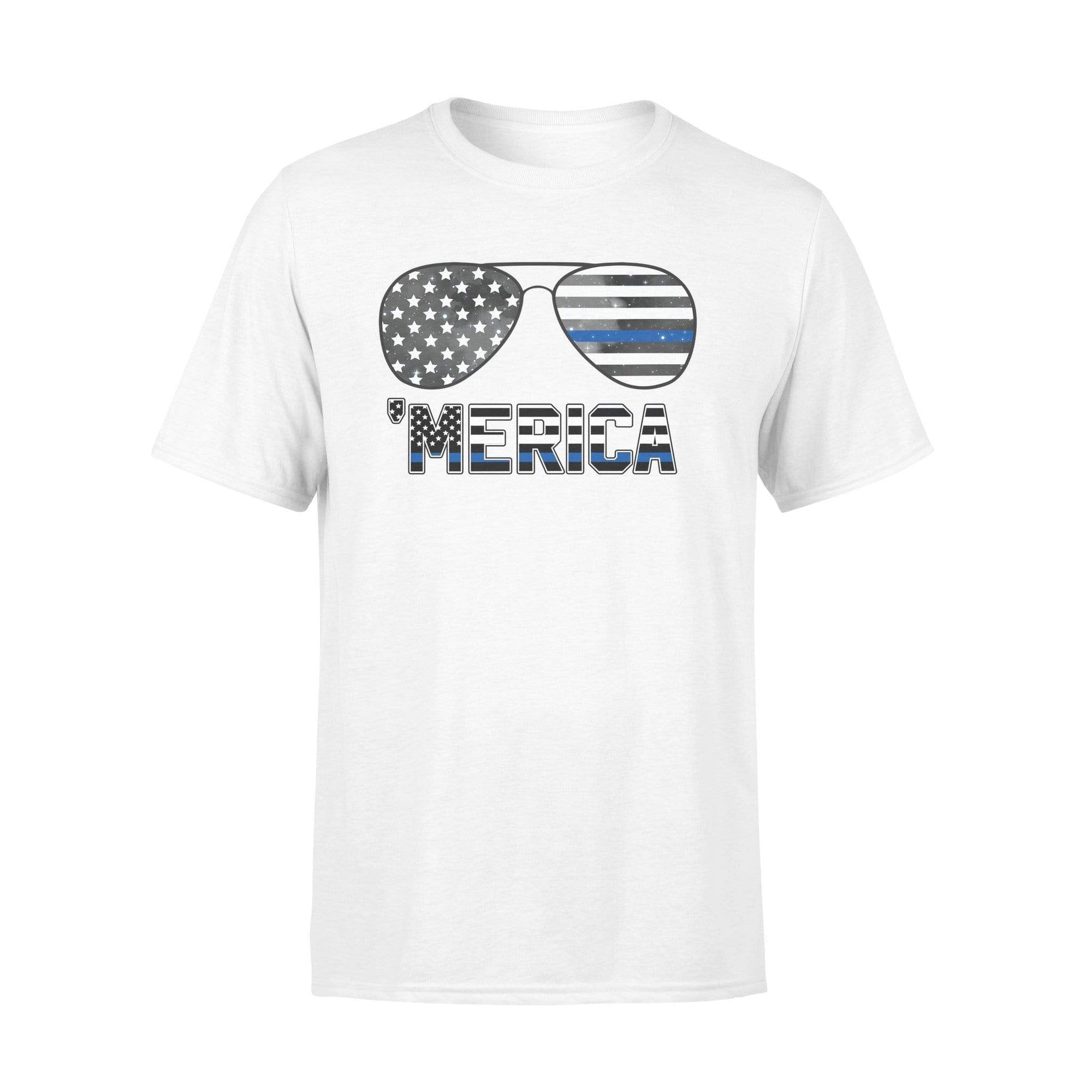 Apparel S / White Personalized Shirt - Merica Glasses - Police - DSAPP