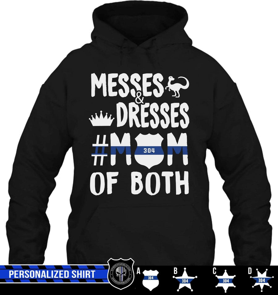 Apparel S / Black Personalized Shirt - Messes And Dress - Thin Blue Line - DSAPP