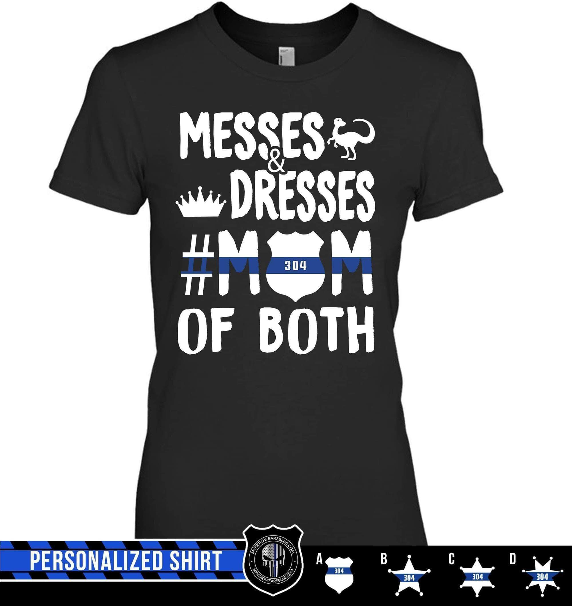 Apparel XS / Black Personalized Shirt - Messes And Dress - Thin Blue Line - DSAPP