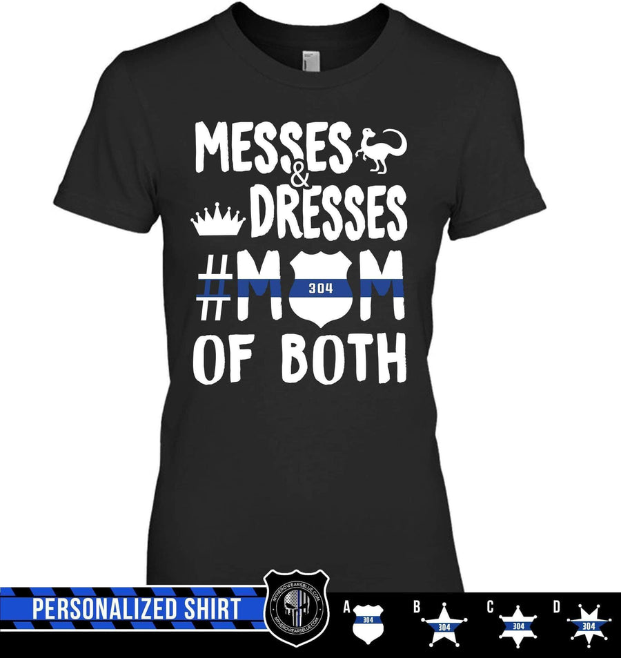 Apparel XS / Black Personalized Shirt - Messes And Dress - Thin Blue Line - DSAPP
