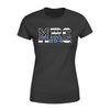 Apparel XS / Black Personalized Shirt - Mrs Thin Blue Line Flag - Badge Number - Standard Women's T-shirt - DSAPP