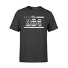 Apparel S / Black Personalized Shirt - Mrs Thin Blue Line - Flag Inside Badge Number - DSAPP