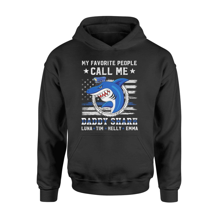 Apparel S / Black Personalized Shirt - My Favorite People Calls Me Daddy Shark - DSAPP