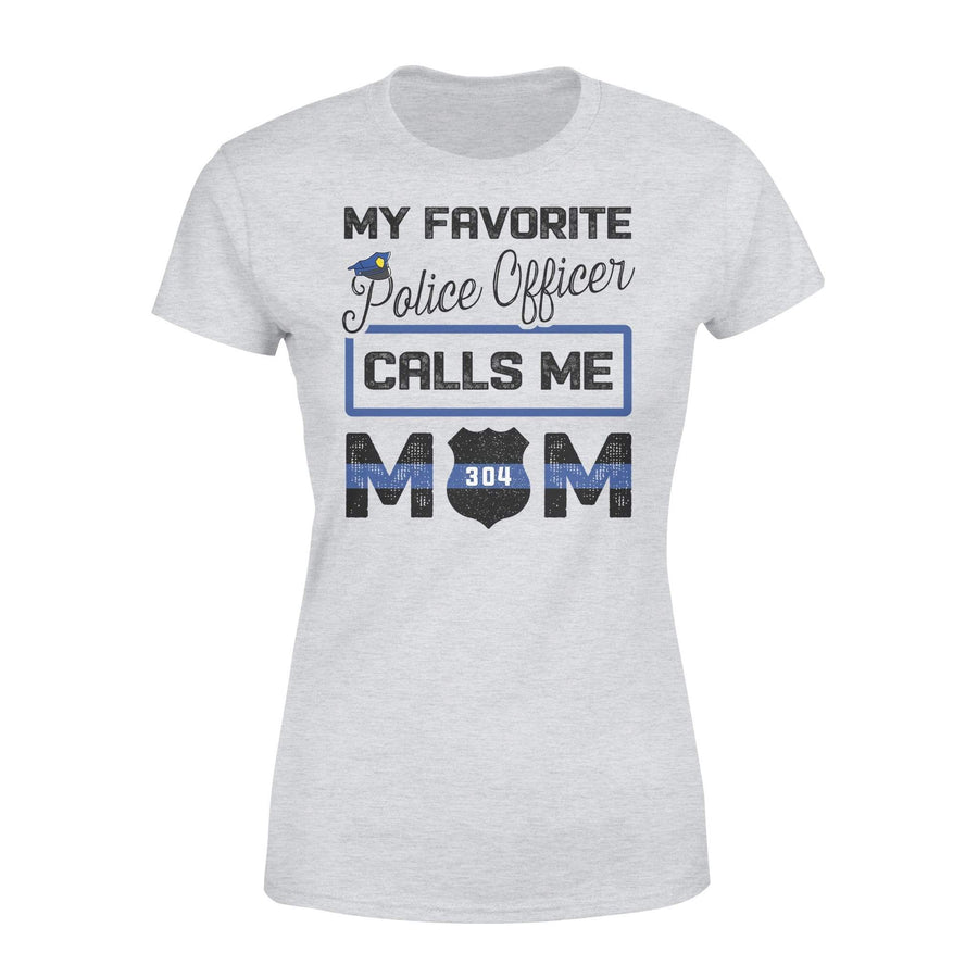 Apparel XS / Grey Personalized Shirt - My Favorite Police Officer Calls Me Mom - Light Color Shirt - Standard Women's T-shirt - DSAPP