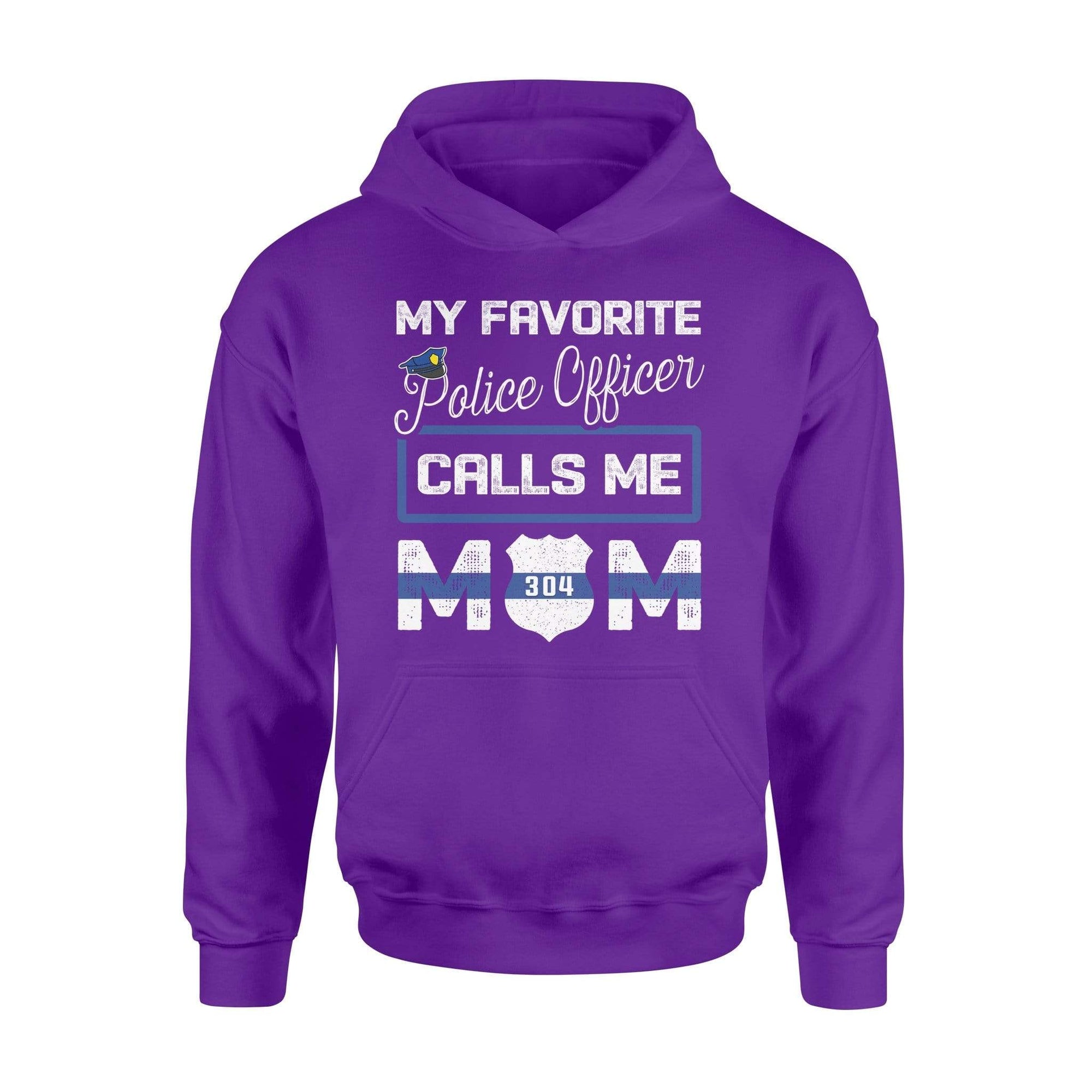 Apparel S / Purple Personalized Shirt - My Favorite Police Officer Calls Me Mom - Standard Hoodie - DSAPP