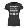 Apparel XS / Black Personalized Shirt - My Favorite Police Officer Calls Me Mom - Standard Women's T-shirt
