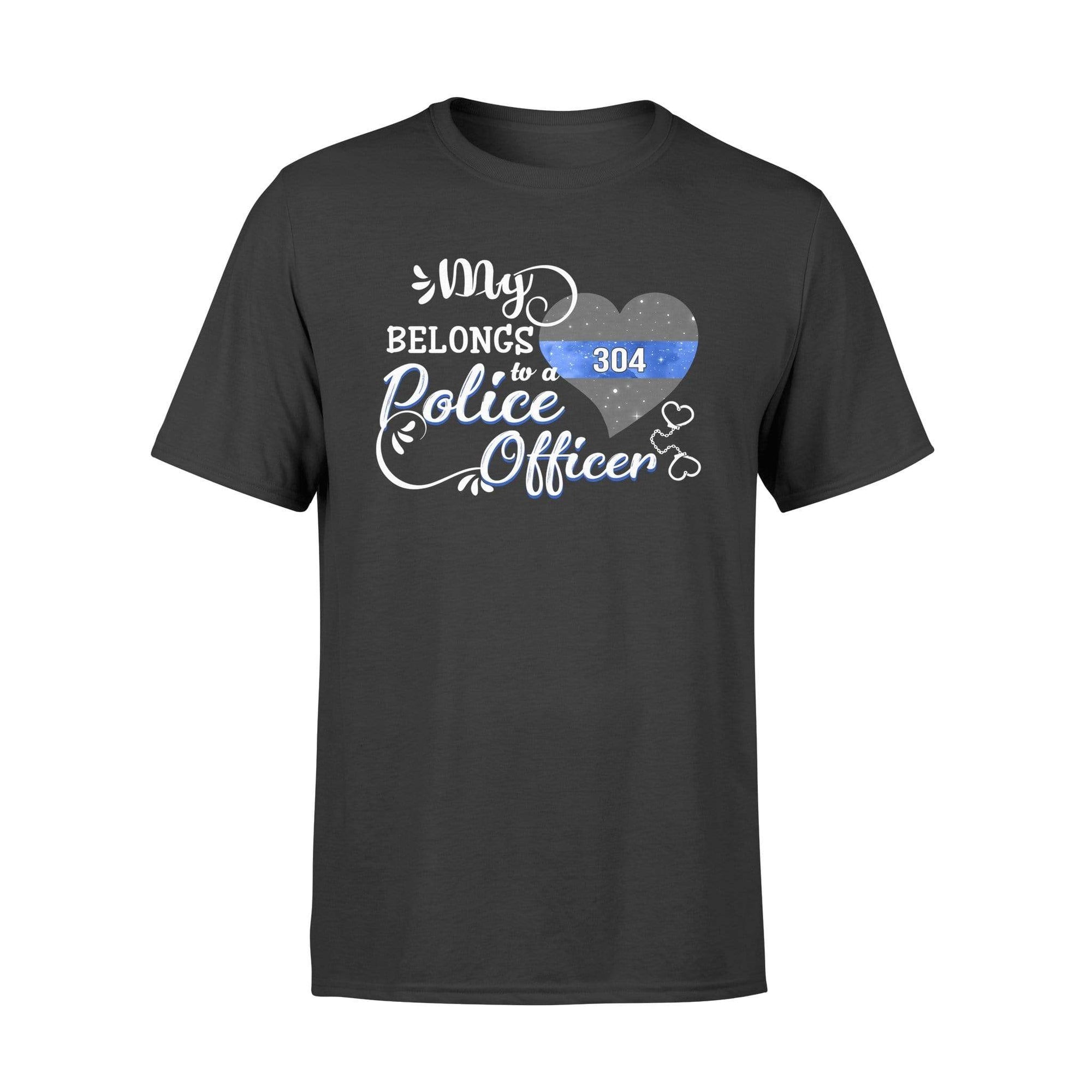 Apparel S / Black Personalized Shirt - My Heart Belongs - Police - DSAPP