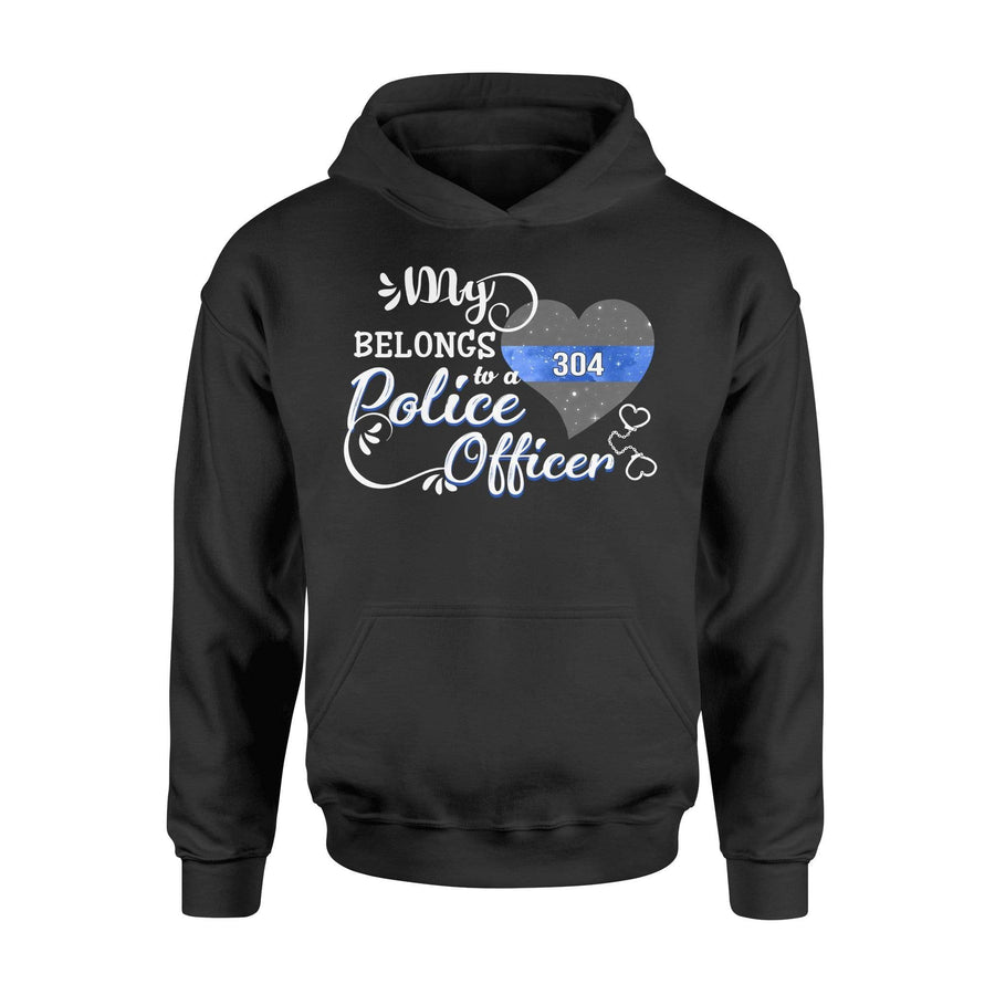 Apparel S / Black Personalized Shirt - My Heart Belongs - Police - DSAPP