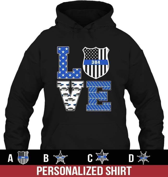 Apparel S / Black Personalized Shirt - My Love - Police Pattern - DSAPP