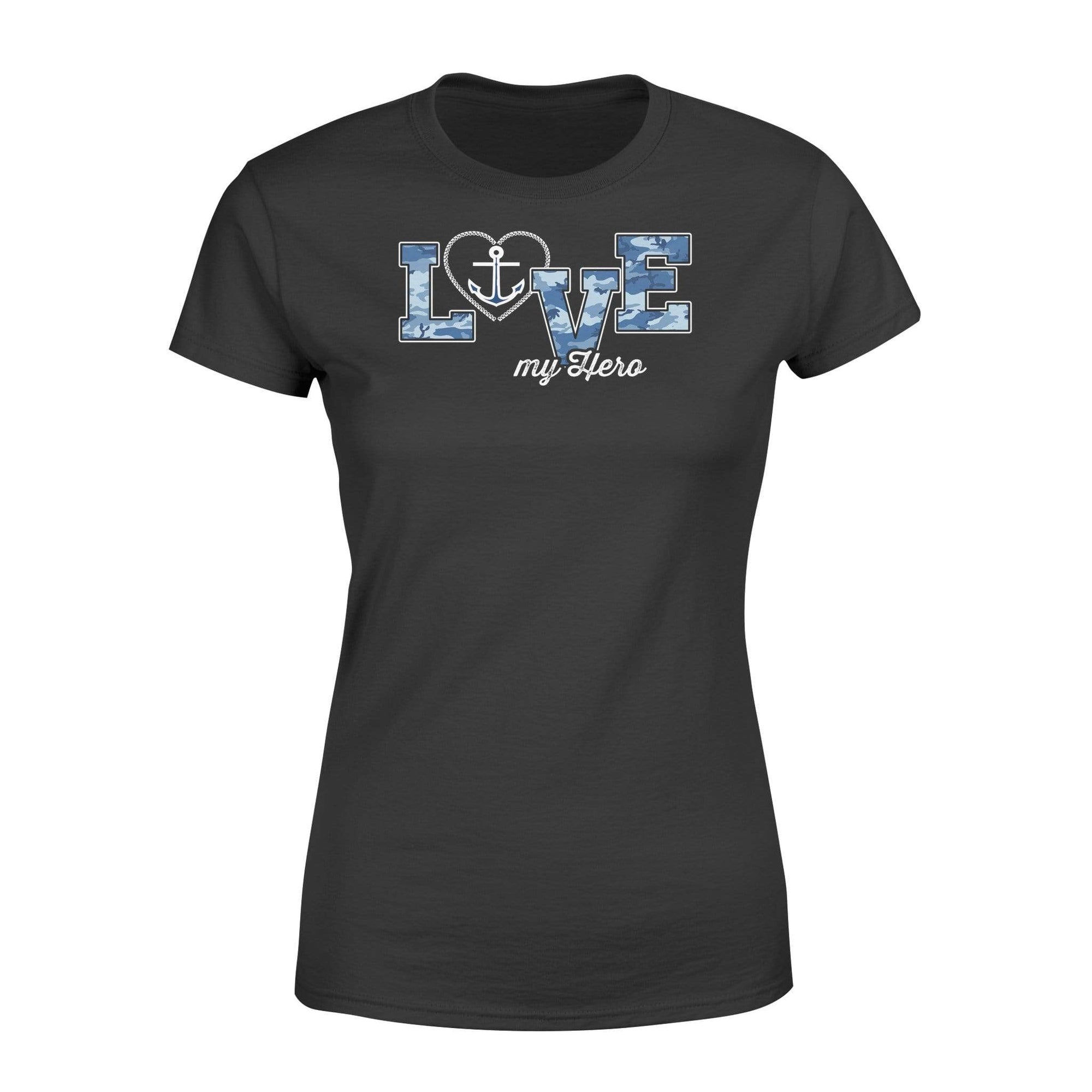 Apparel XS / Black Personalized Shirt - Navy - Love - Heart Anchor - Camouflage Pattern - DSAPP