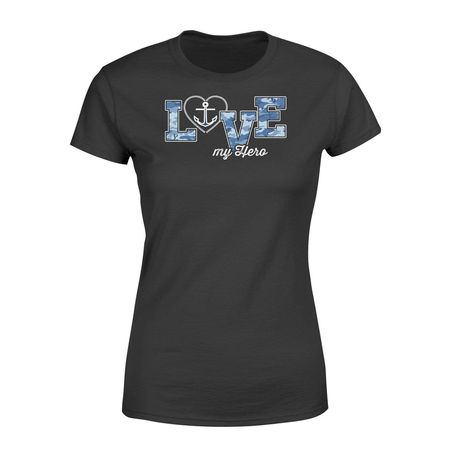 Apparel XS / Black Personalized Shirt - Navy - Love - Heart Anchor - Camouflage Pattern - DSAPP