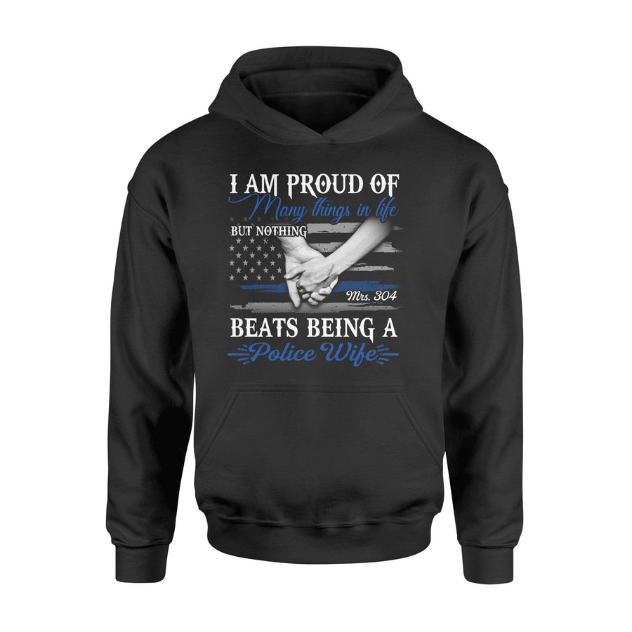 Apparel S / Black Personalized Shirt - Nothing Beats Being A Police Wife - DSAPP