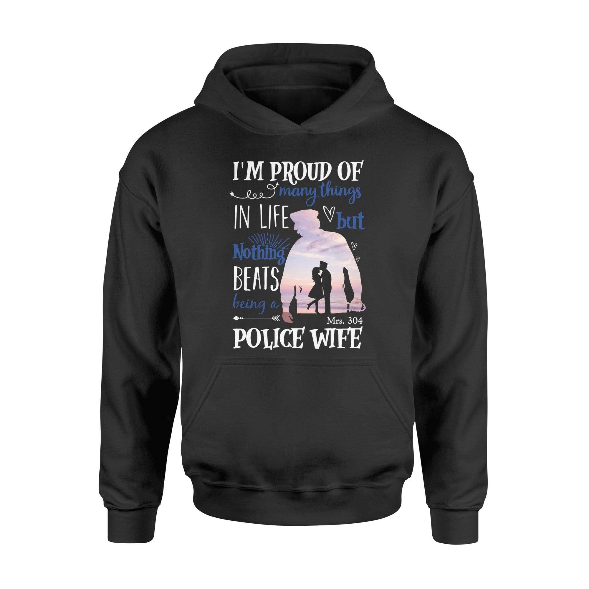 Apparel S / Black Personalized Shirt - Nothing Beats Being Police Wife - Sunset Sky - DSAPP