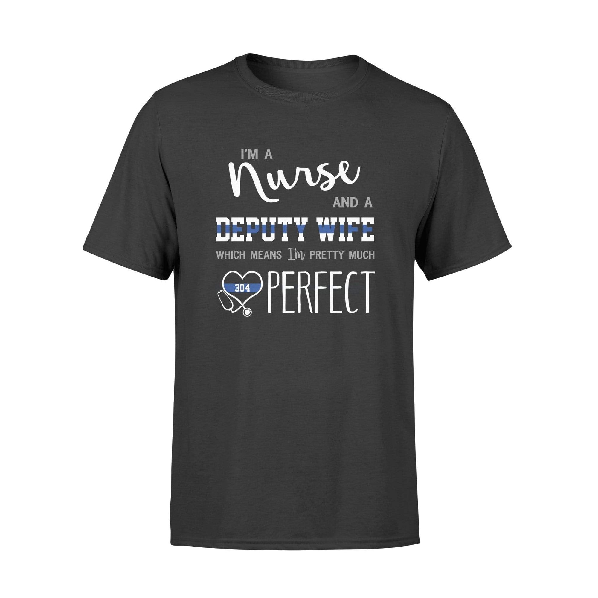Apparel S / Black Personalized Shirt - Nurse - Perfect Thin Blue Line Wife - DSAPP