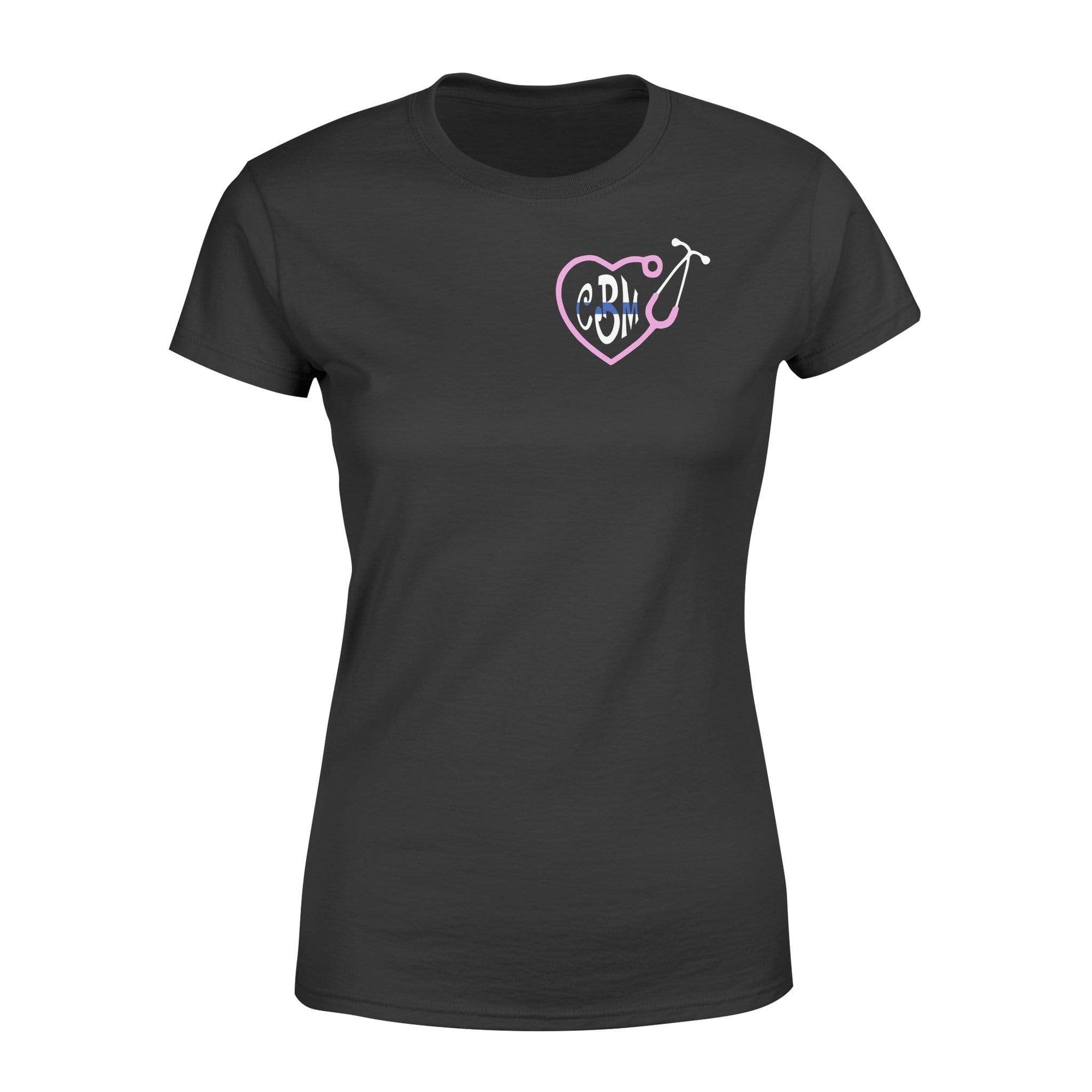 Apparel XS / Black Personalized Shirt - Nurse Police Monogram Stethoscope - DSAPP
