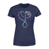 Apparel XS / Navy Personalized Shirt - Nurse Rainbow Swirl Emblem Stethoscope - Standard Women's T-shirt - DSAPP
