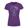 Apparel XS / Purple Personalized Shirt - Nurse Rainbow Swirl Emblem Stethoscope - Standard Women's T-shirt - DSAPP