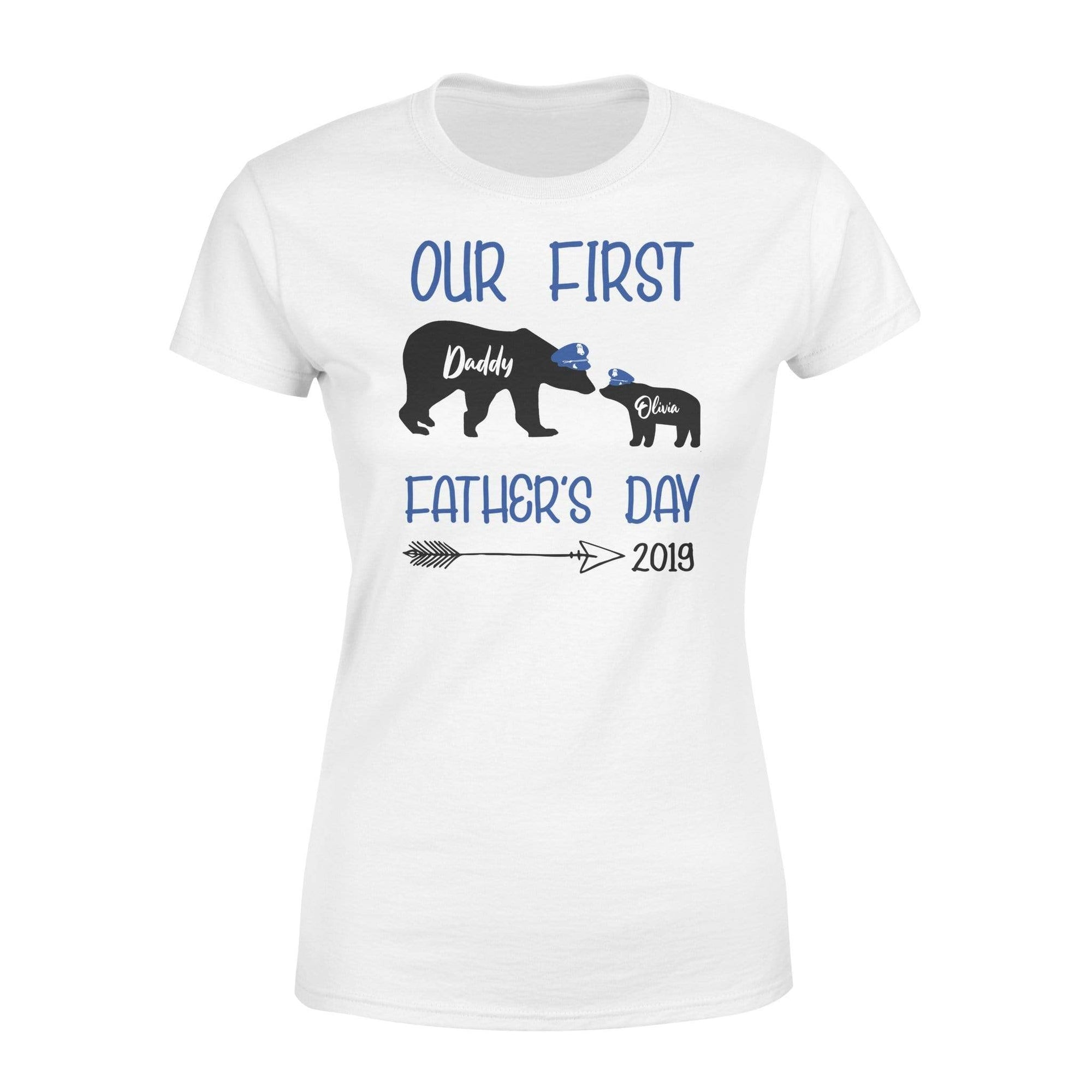 Apparel XS / White Personalized Shirt - Our First Father's Day - Police - DSAPP
