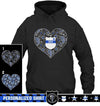 Apparel S / Black Personalized Shirt - Paisley Pattern Heart - Police Badge - DSAPP