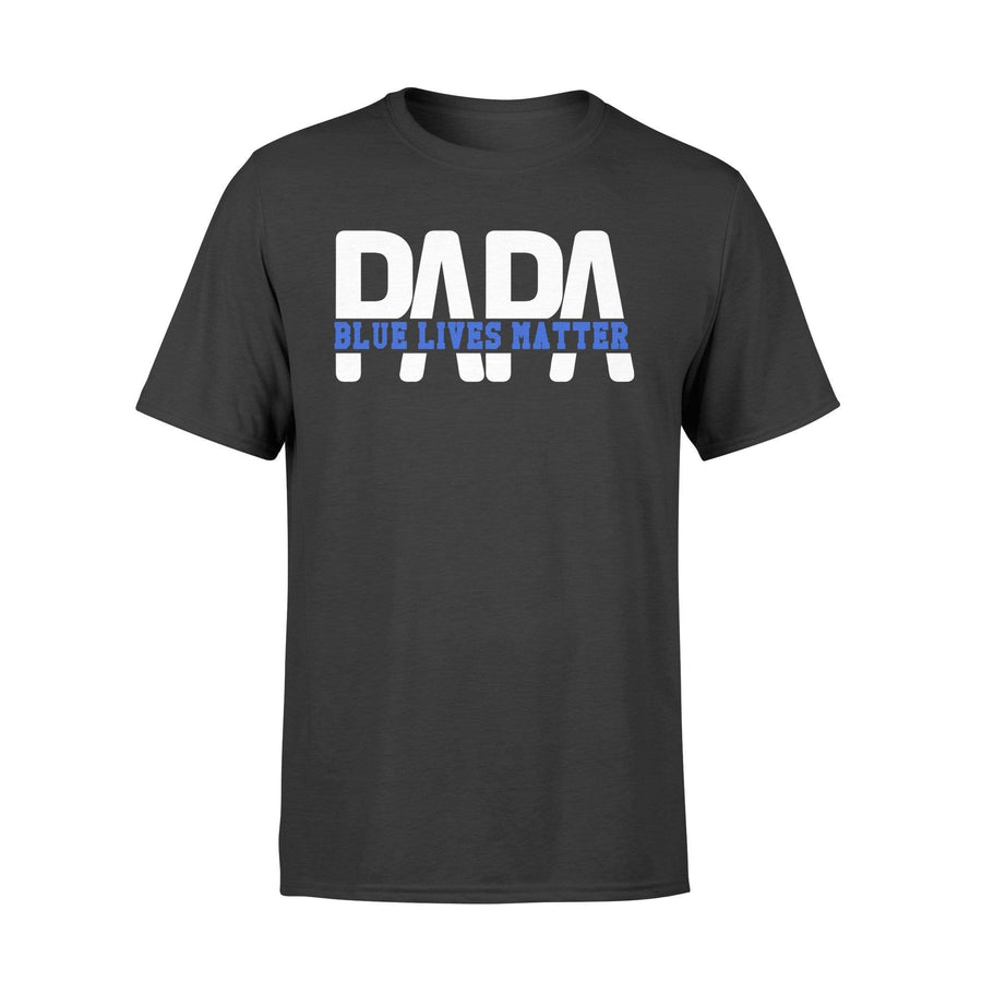 Apparel S / Black Personalized Shirt - Papa Thin Blue Line Cut Through - DSAPP