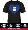 Apparel S / Black Personalized Shirt - Pattern Heart Badge Number - DSAPP