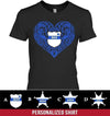 Apparel XS / Black Personalized Shirt - Pattern Heart Badge Number - DSAPP