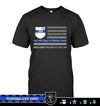 Apparel S / Black Personalized Shirt - Pattern Thin Blue Line Flag - DSAPP