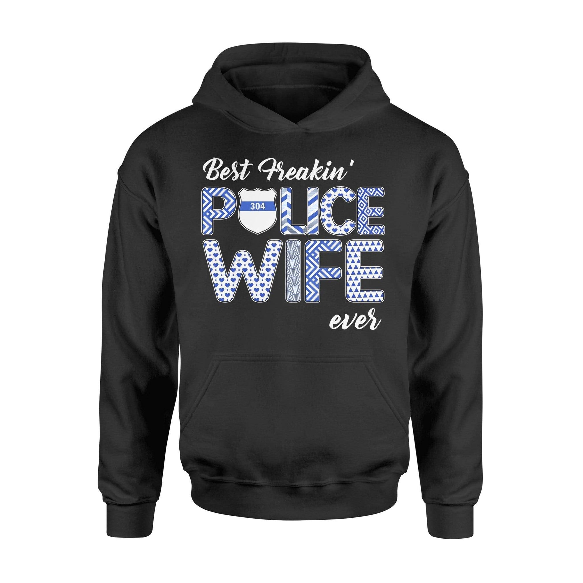 Apparel S / Black Personalized Shirt - Patterned Best Police Wife Ever - DSAPP