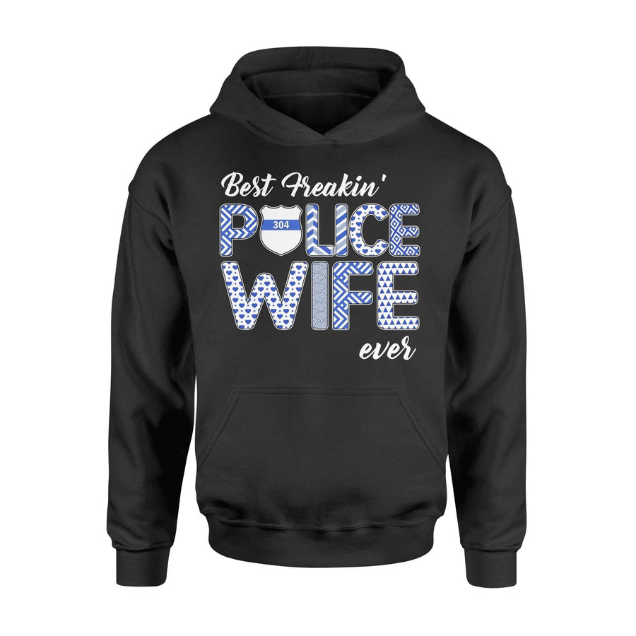 Apparel S / Black Personalized Shirt - Patterned Best Police Wife Ever - DSAPP