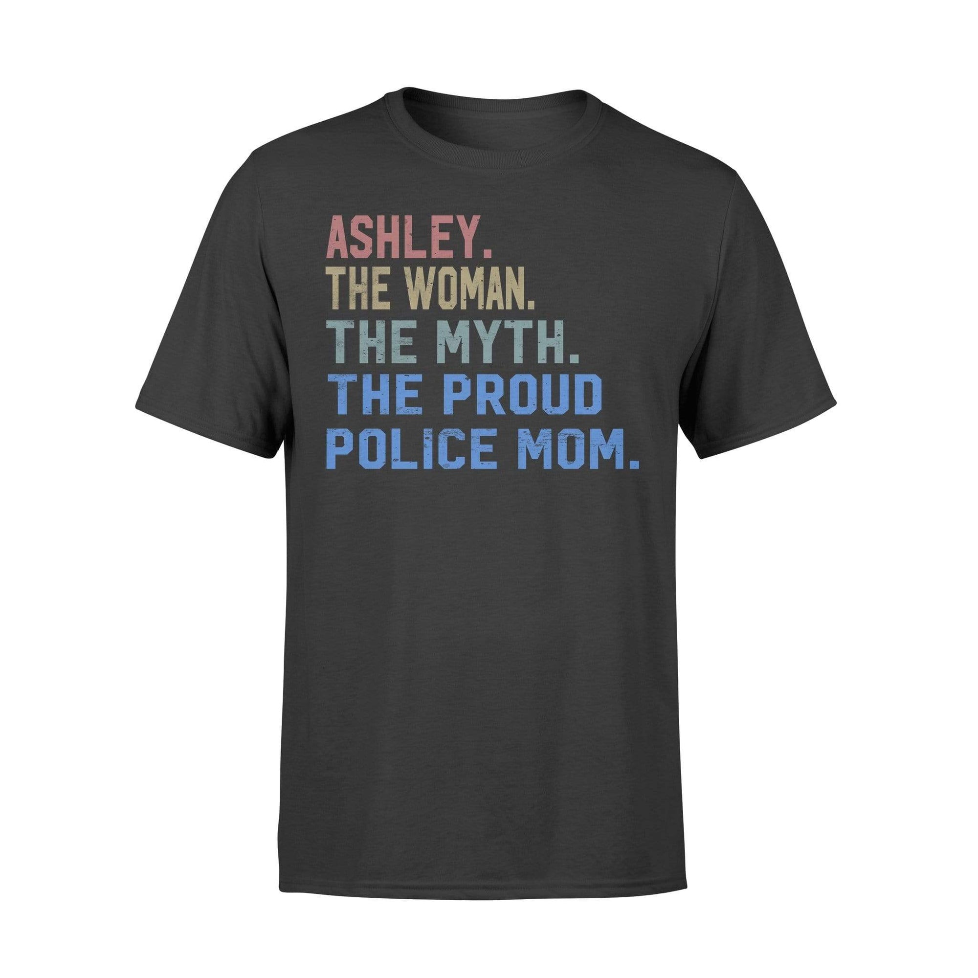 Apparel S / Black Personalized Shirt - Police Mom - The Woman The Myth Retro Style - DSAPP