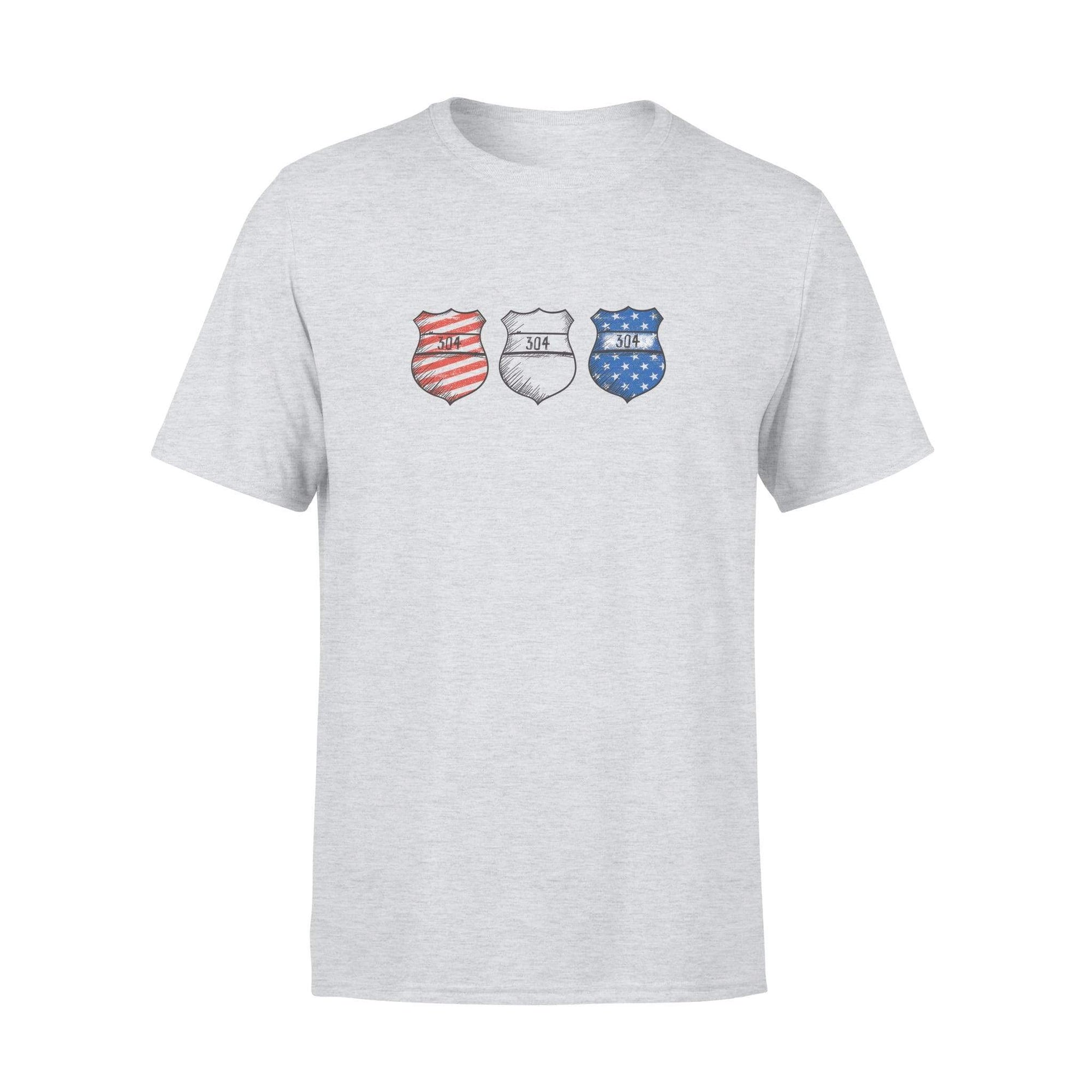 Apparel S / Grey Personalized Shirt - Police - Nation Flag Pattern Three Badges - DSAPP