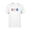 Apparel S / White Personalized Shirt - Police - Nation Flag Pattern Three Badges - DSAPP
