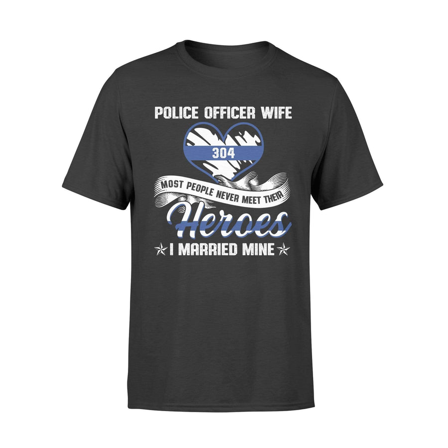 Apparel S / Black Personalized Shirt - Police Officer Wife - Married My Hero - DSAPP