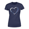 Apparel XS / Navy Personalized Shirt - Police Things Heart Outline - Standard Women's T-shirt