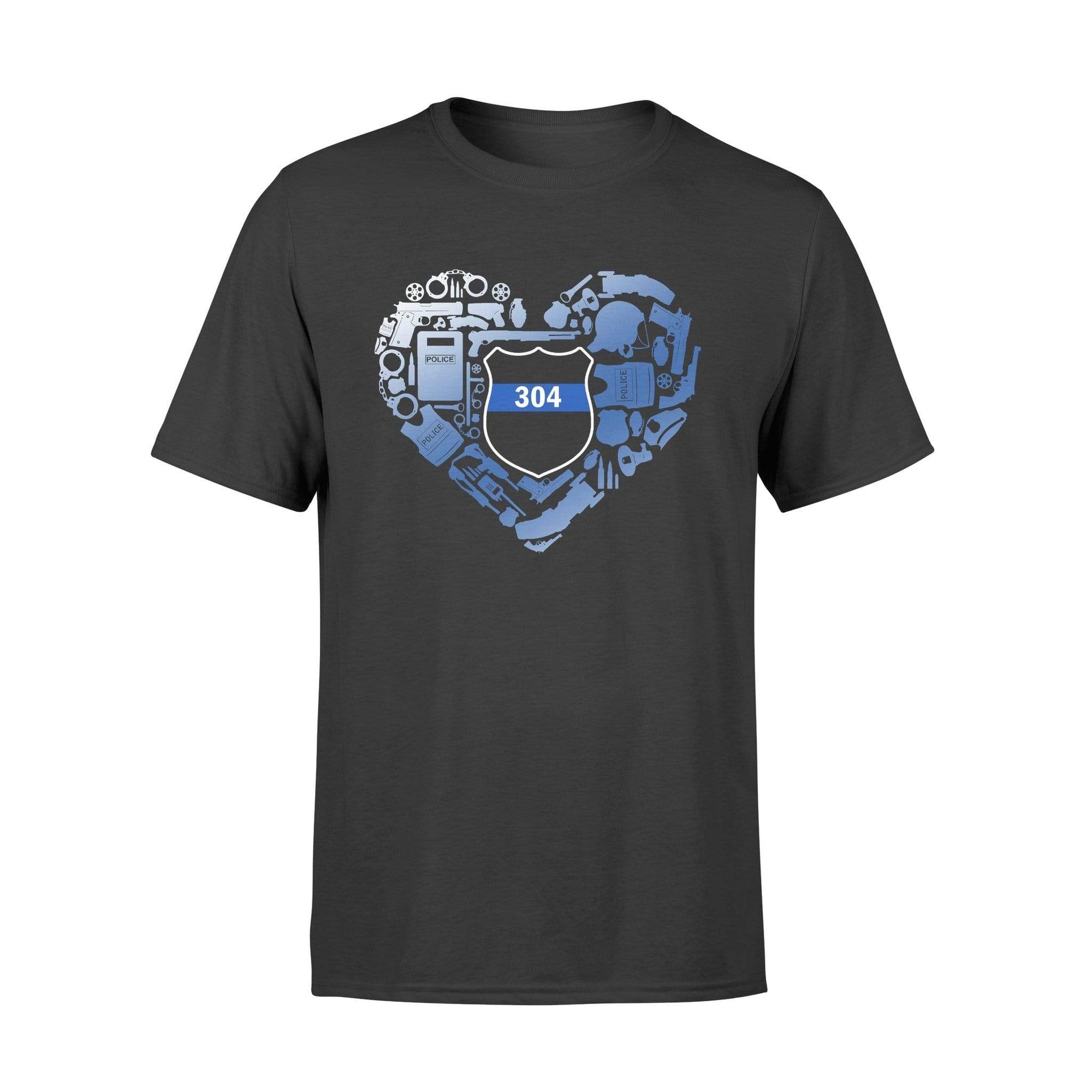 Apparel S / Black Personalized Shirt - Police Things Heart - Police Badge - Standard T-shirt