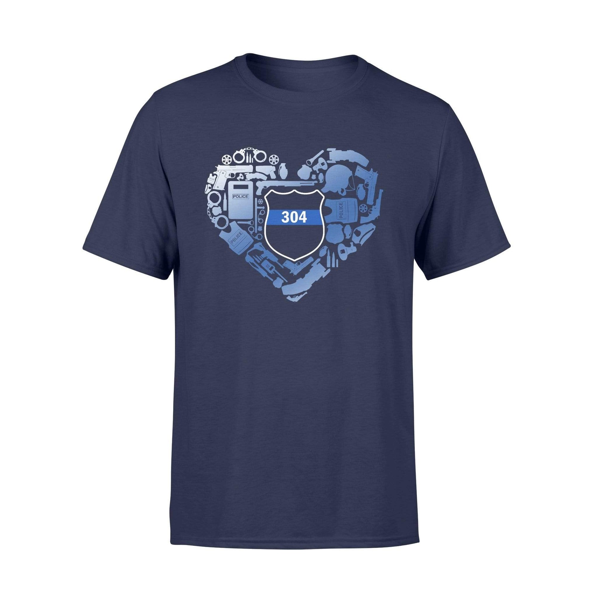 Apparel S / Navy Personalized Shirt - Police Things Heart - Police Badge - Standard T-shirt