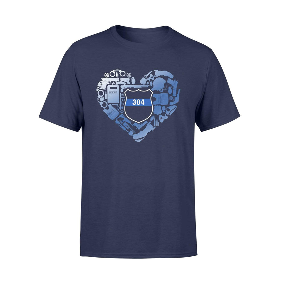 Apparel S / Navy Personalized Shirt - Police Things Heart - Police Badge - Standard T-shirt