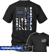Apparel S / Black Personalized Shirt - Police Things Inside Flag - Standard T-shirt