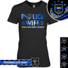 Apparel XS / Black Personalized Shirt - Police Wife - Real Powel - Galaxy Flag Heart - DSAPP