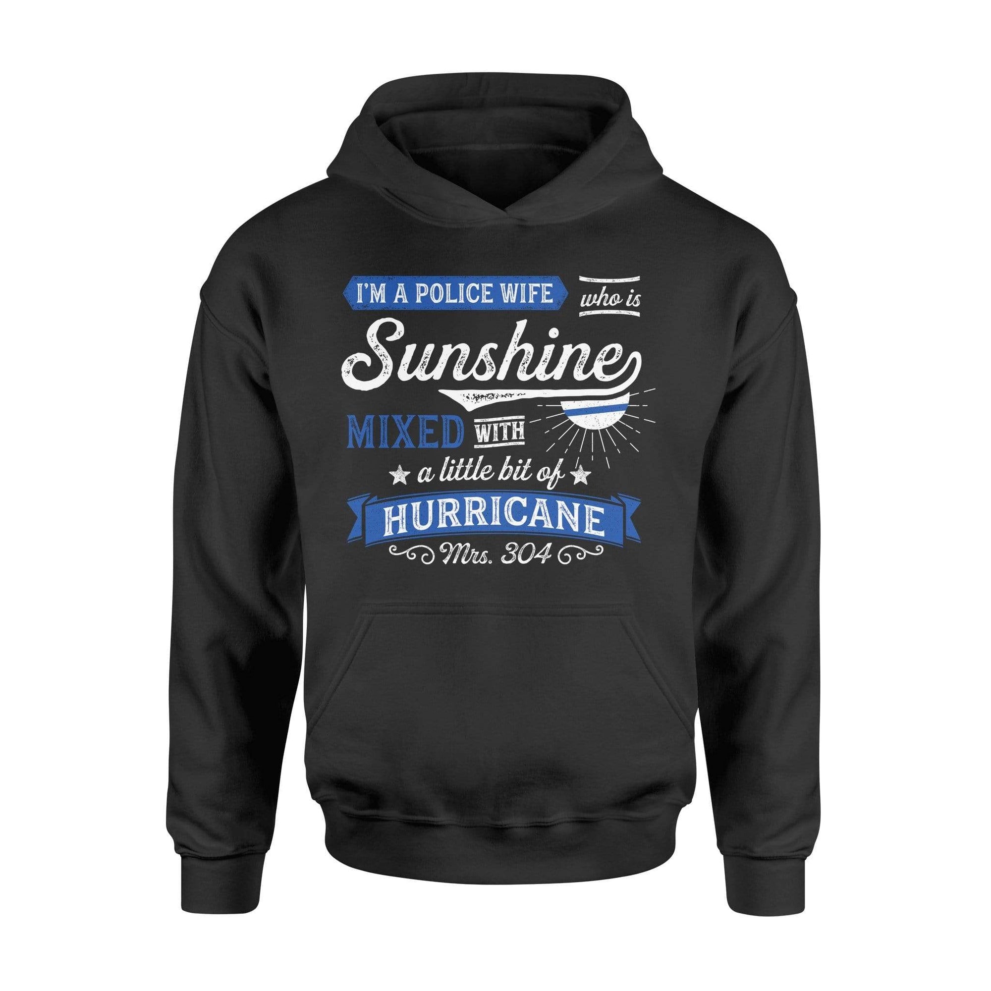 Apparel S / Black Personalized Shirt - Police Wife - Sunshine Mixed With Hurricane - DSAPP