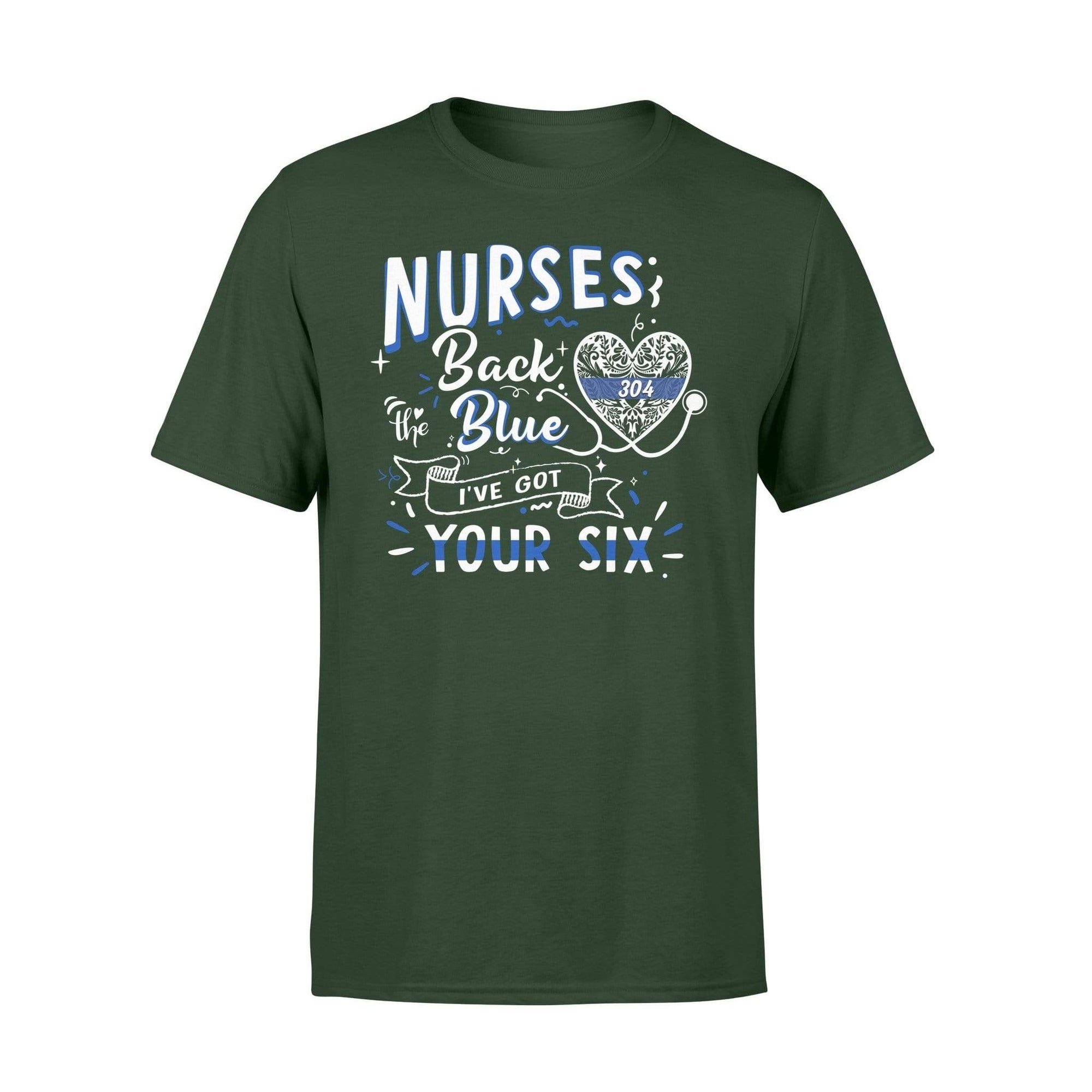 Apparel S / Forest Personalized Shirt - Police x Nurse - Back The Blue Pattern Heart - Standard T-shirt - DSAPP