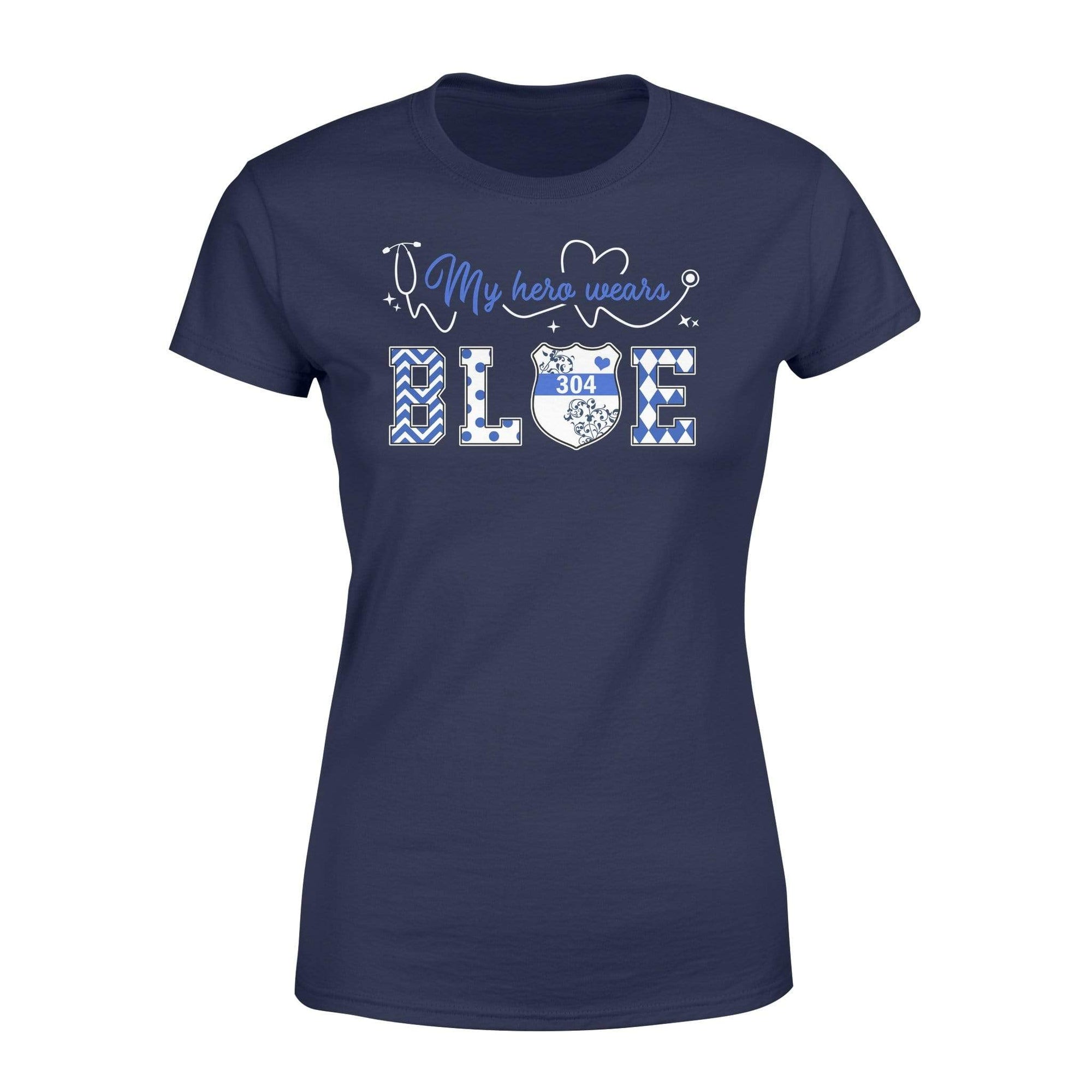 Apparel XS / Navy Personalized Shirt - Police x Nurse - Stethoscope Heart Beat Patterned - Standard Women's T-shirt - DSAPP