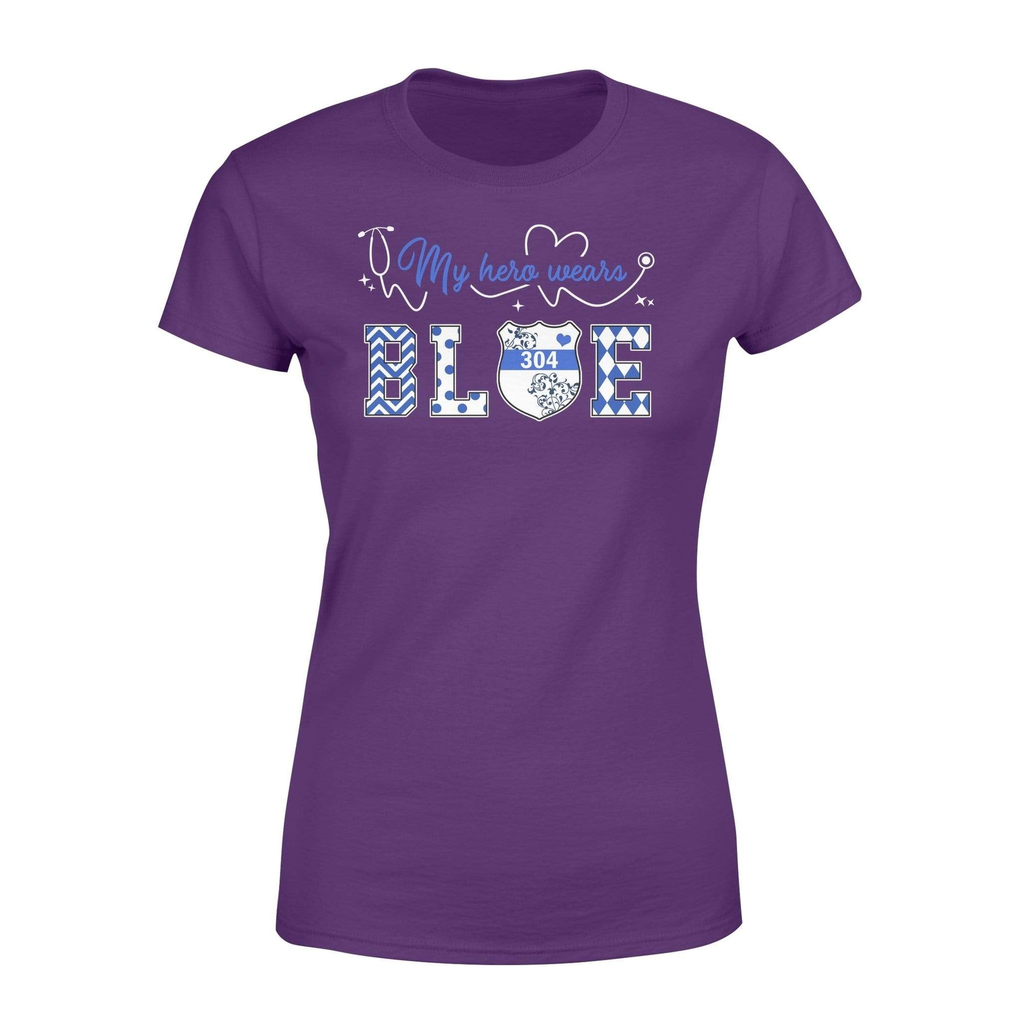 Apparel XS / Purple Personalized Shirt - Police x Nurse - Stethoscope Heart Beat Patterned - Standard Women's T-shirt - DSAPP