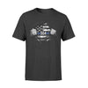 Apparel S / Black Personalized Shirt - Police x Teacher - Tearing - Thin Blue Line Flag And Apple - Standard T-shirt