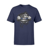 Apparel S / Navy Personalized Shirt - Police x Teacher - Tearing - Thin Blue Line Flag And Apple - Standard T-shirt