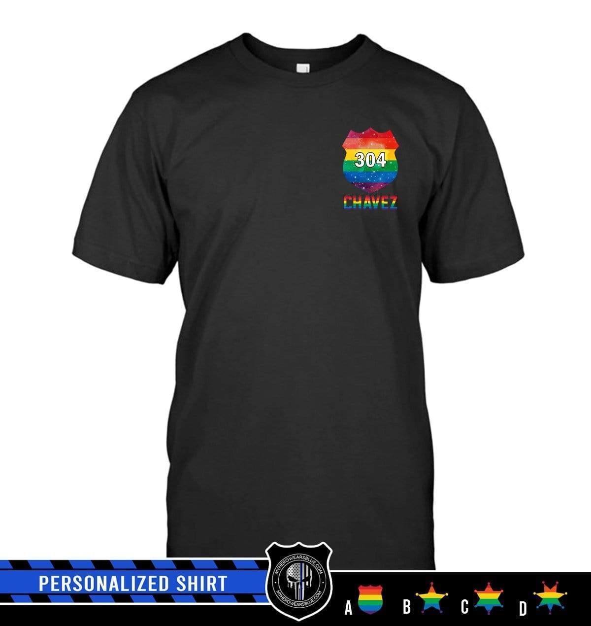 Apparel S / Black Personalized Shirt - Pride Month - Badge And Name - DSAPP