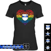 Apparel XS / Black Personalized Shirt - Pride Month - Pattern Heart - Police Badge - DSAPP