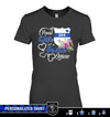 Apparel XS / Black Personalized Shirt - Proud Wife Floral - Police - DSAPP