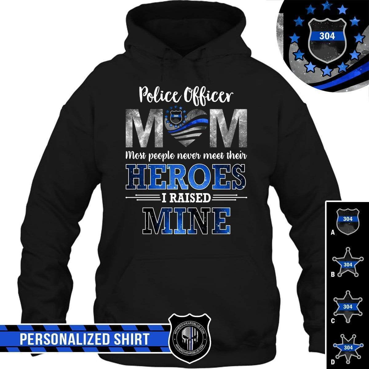 Apparel S / Black Personalized Shirt - Raised My Hero - Galaxy Flag Heart - DSAPP